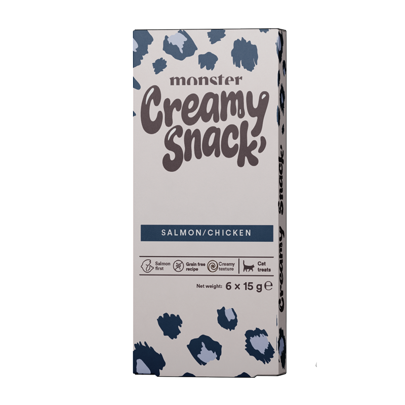 Monster Cat Creamy Snack Salmon/Chicken 6 pack