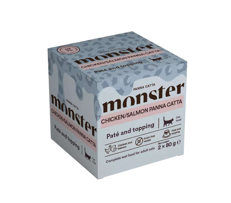 Monster cat, Panna catta chicken/salmon  2-pack