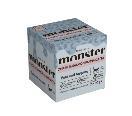 Monster cat, Panna catta chicken/salmon  2-pack