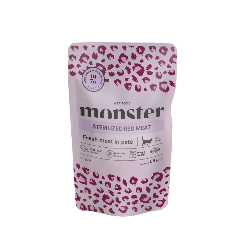 Monster Katt Pouches Sterilized Red Meat 85 g (8-pack)