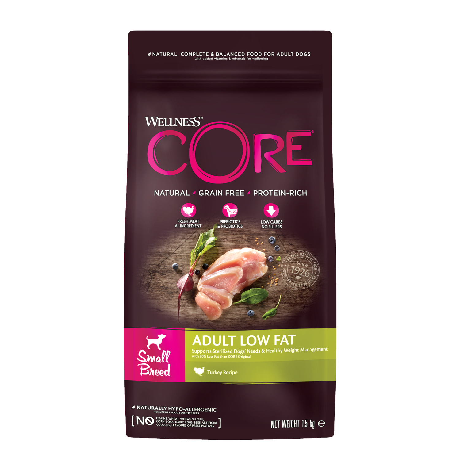 CORE Dog Ad Small br Low fat 1,5 kg