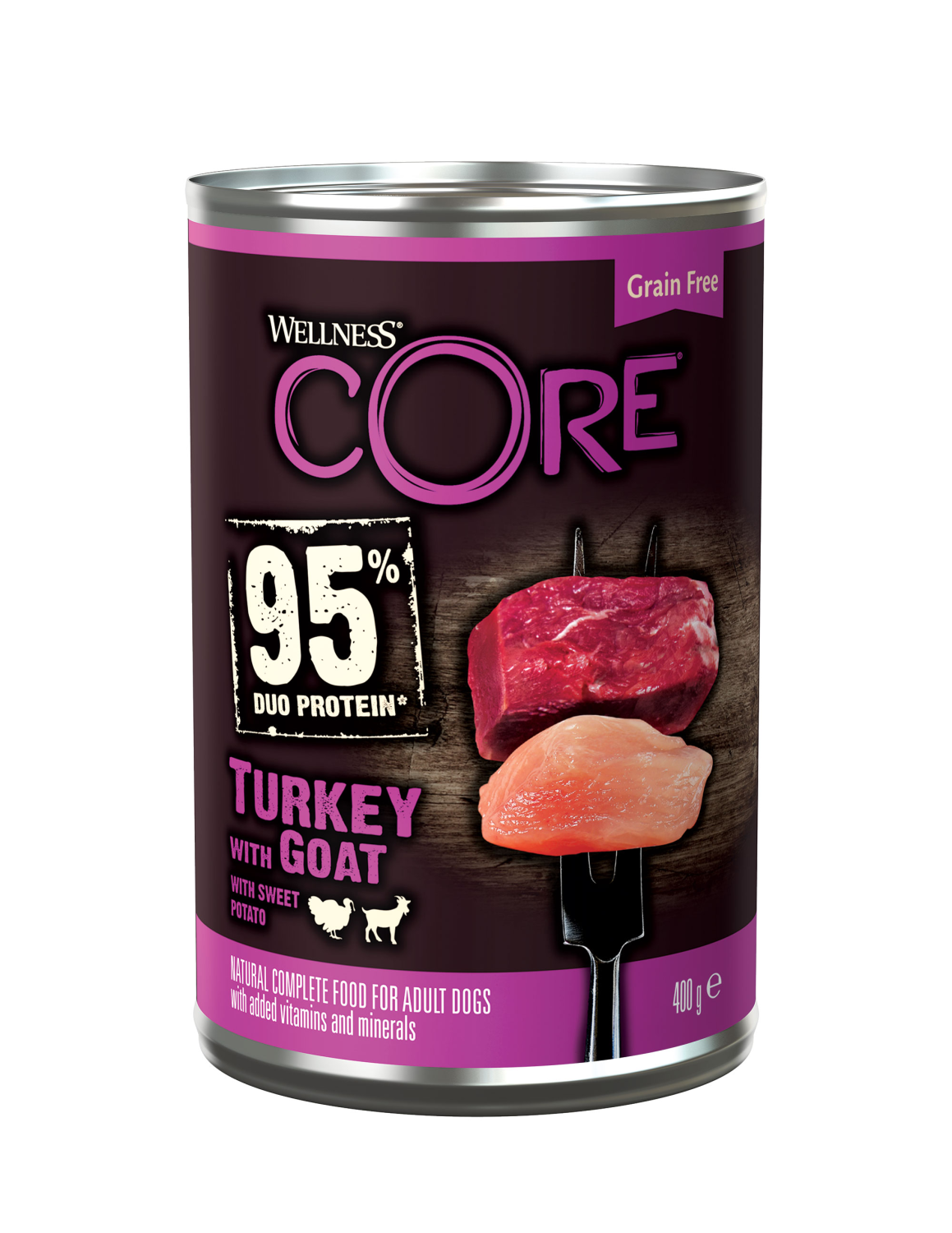 CORE Dog 95 Turkey & Goat Burk 400 g (6/frp)