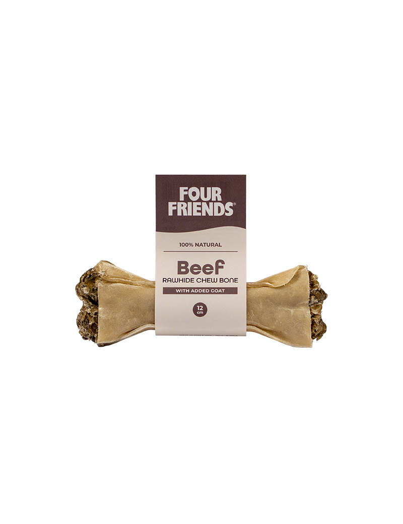 FF Beef rawhide chew bone with goat 12 cm