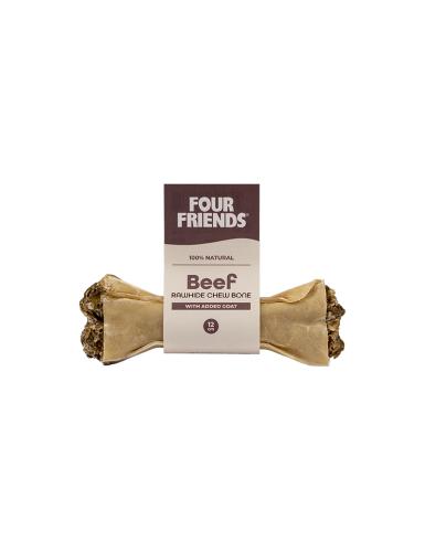 FF Beef rawhide chew bone with goat 12 cm