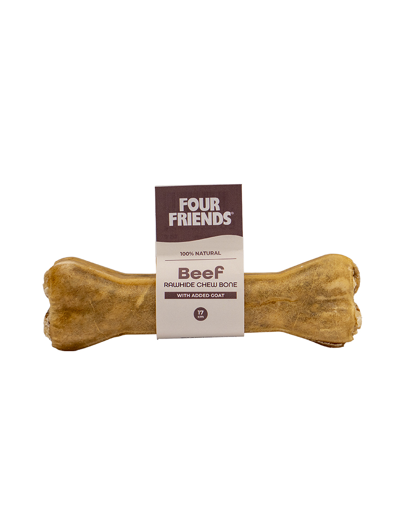 FF Beef rawhide chew bone with goat 17 cm