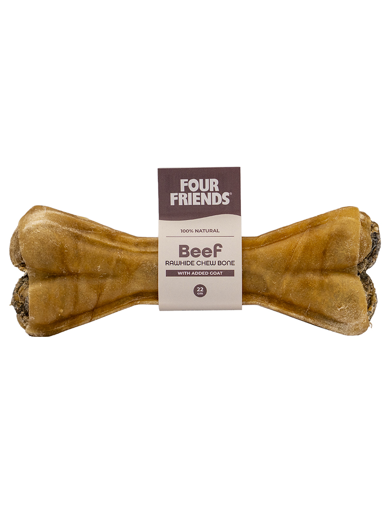 FF Beef rawhide chew bone with goat 22 cm