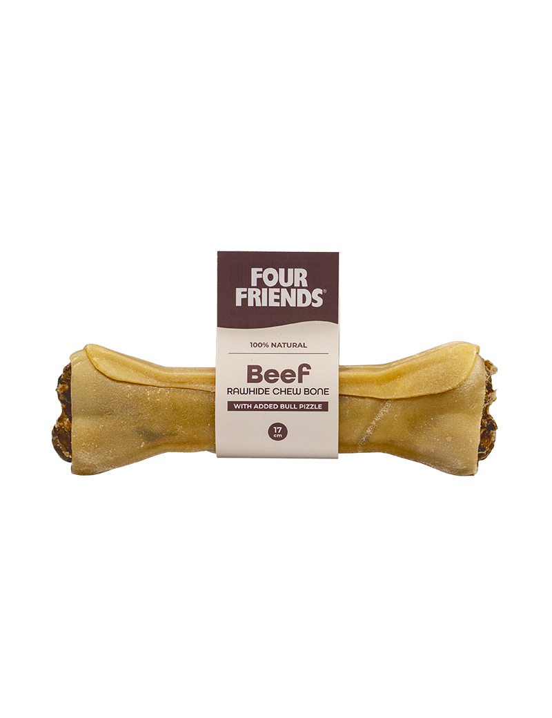 FF Beef rawhide chew bone with bull pizzle 17 cm