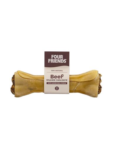 FF Beef rawhide chew bone with bull pizzle 17 cm