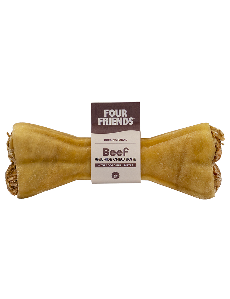 FF Beef rawhide chew bone with bull pizzle 22 cm