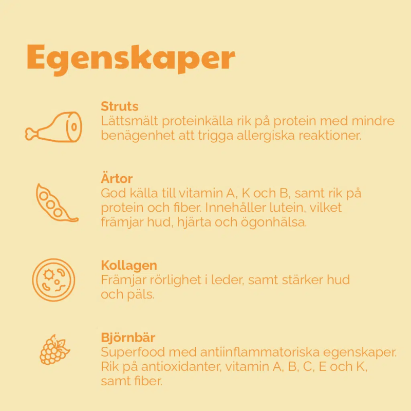 Semi-moist Snack Ostrich with Blackberries 200 g