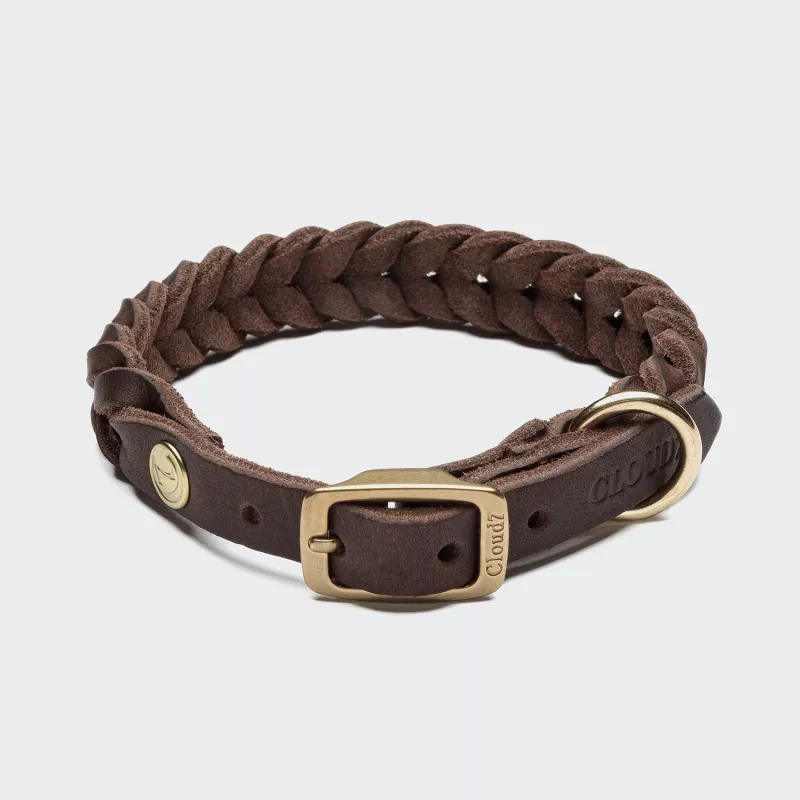 Collar Central Park L Saddle Brown Gold (braided) CLOUD7