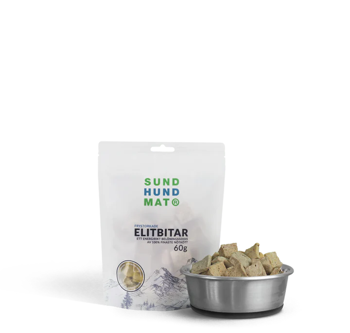 Frystorkade Elitbitar 60g, Sund hundmat