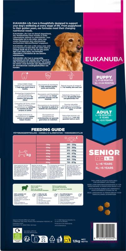 EUKANUBA Senior Large Breed Lamm & Ris