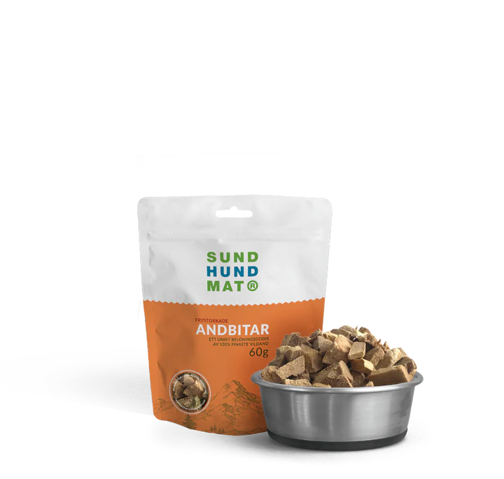 Frystorkade andbitar Sund hundmat