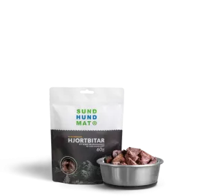 Frystorkade hjortbitar 60g Sund hundmat70