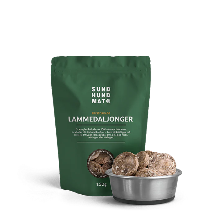 Frystorkade lammmedaljonger 150g Sund hundmat
