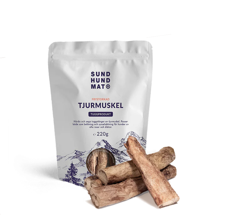 Frystorkad  tjurmuskel 220g Sund hundmat