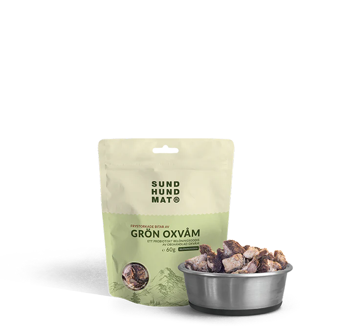 Frystorkad Grön Oxvåm 60g Sund hundmat
