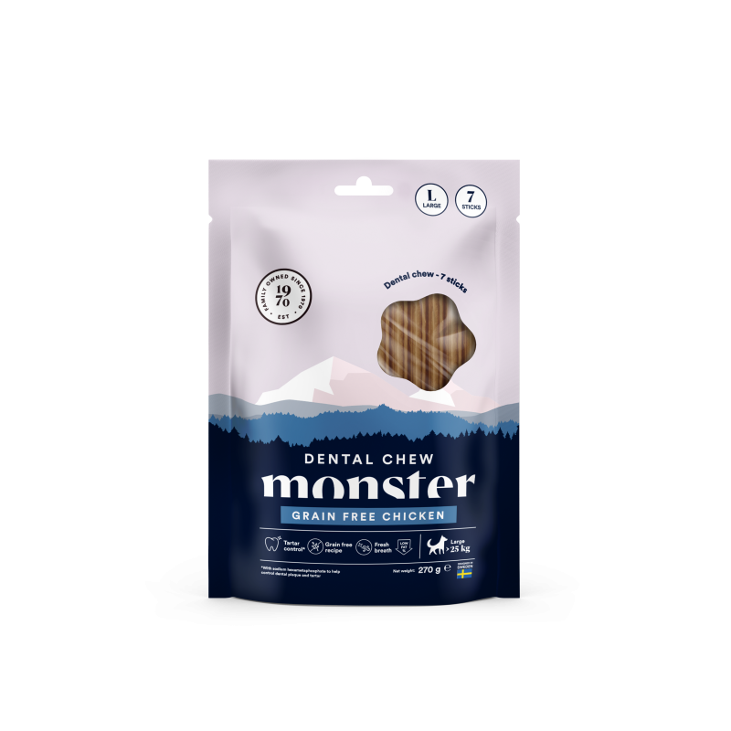 Monster Dog Dental Chew GF Chicken L Week (7st) 270 g