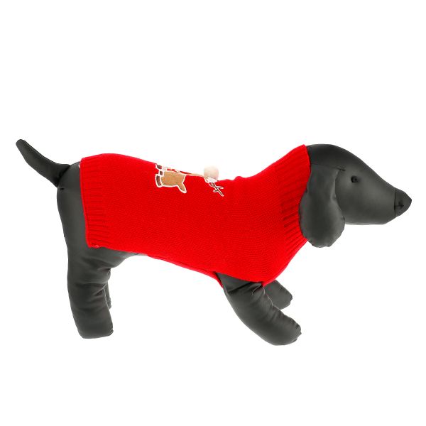 Dogman Stickad tröja Julmotiv Ren Röd 25 cm