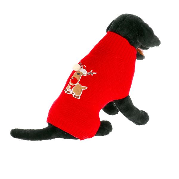 Dogman Stickad tröja Julmotiv Ren Röd 25 cm