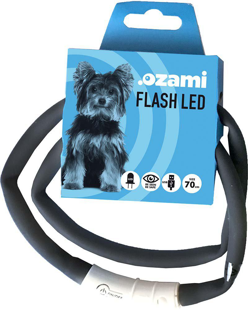 Halsband flash led svart 70cm