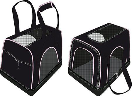 Transportväska nylon svart-rosa S