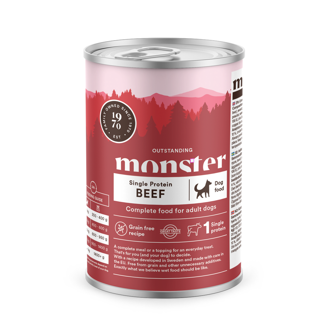 Monster Dog Adult Single Beef Burk 400 g