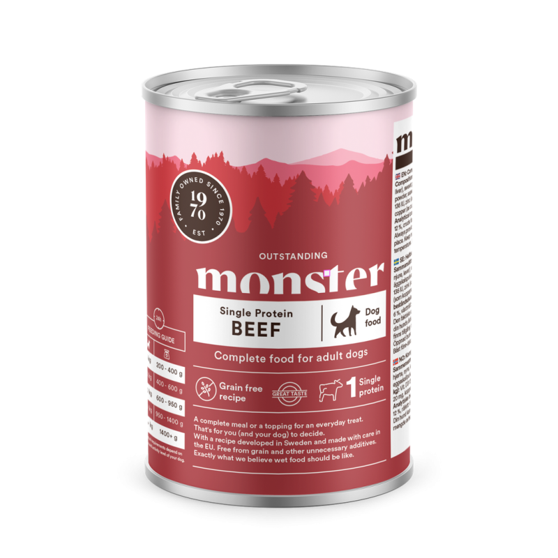 Monster Dog Adult Single Beef Burk 400 g