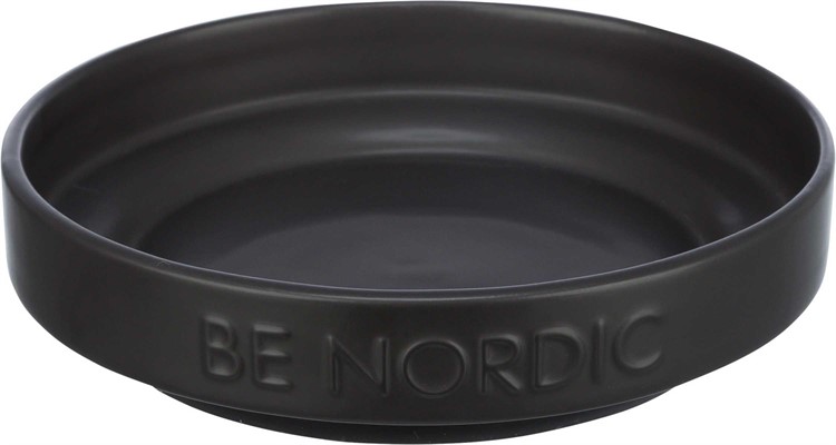 BE NORDIC skål, låg, keramik/gummi, 0.3 l/o, 16 cm, svart