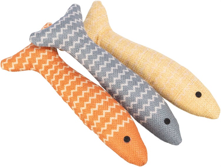 Fisk, tyg, catnip, 20 cm, i display