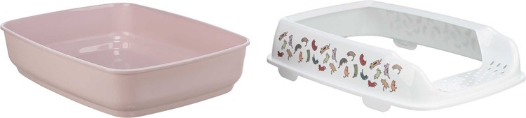 Kattlåda Delio, m kant, 38 * 20 * 50 cm, ljuslila/vit