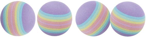 Kattleksak Regnbågsbollar 4-pack 3,5 cm