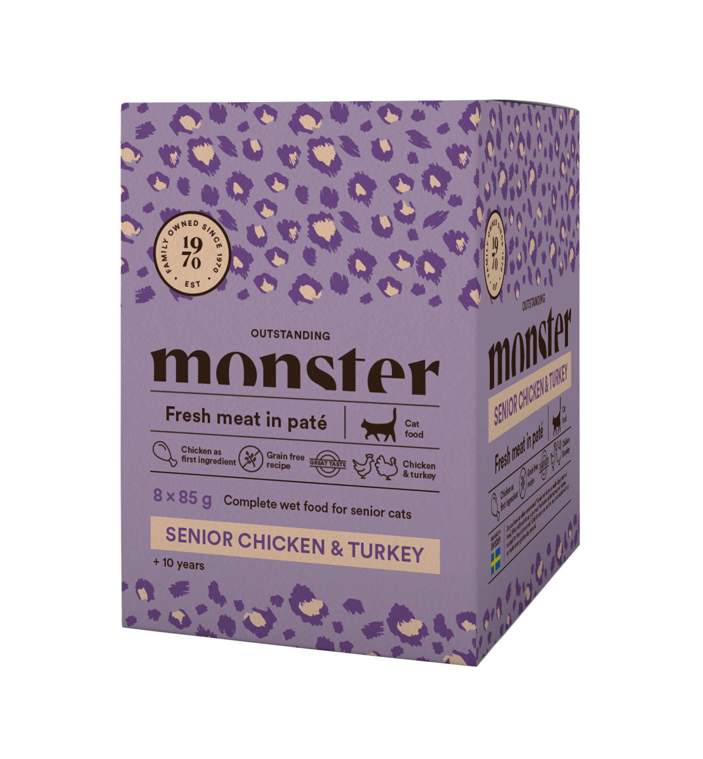 Monster Cat Pouches Senior Ch/Turkey 85 g (8-pack)