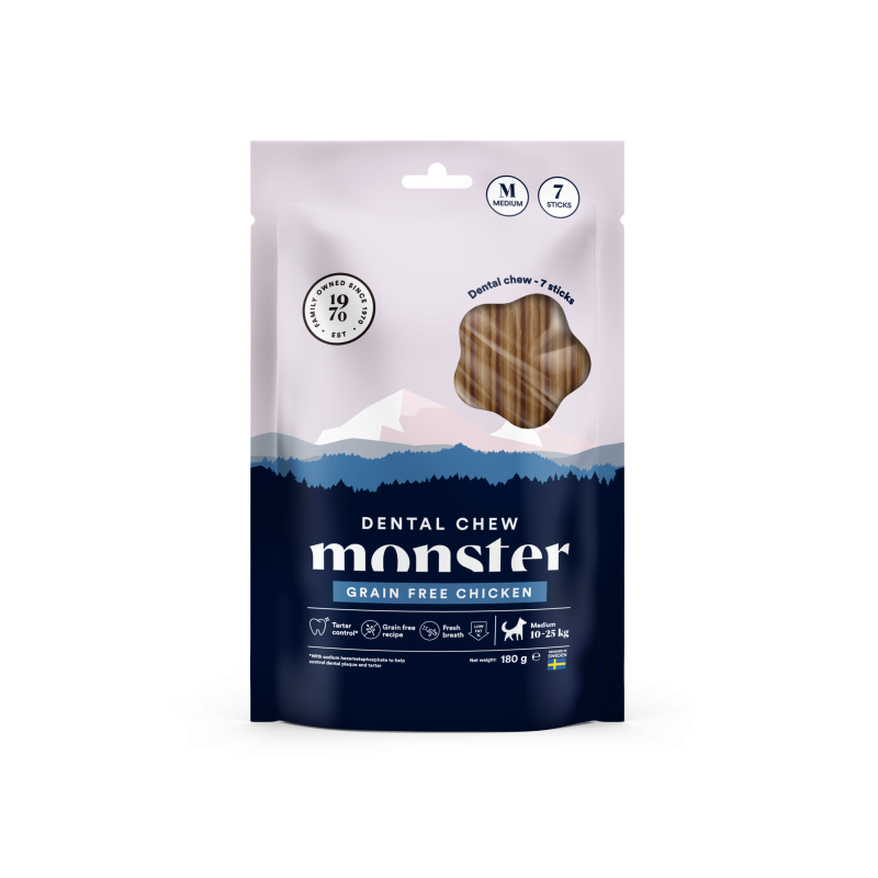Monster Dog Dental Chew GF Chicken M Week (7st) 180 g