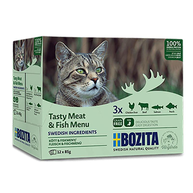 Bozita katt Kött&Fisk i gelé Multibox 12x85 g / 1.02kg