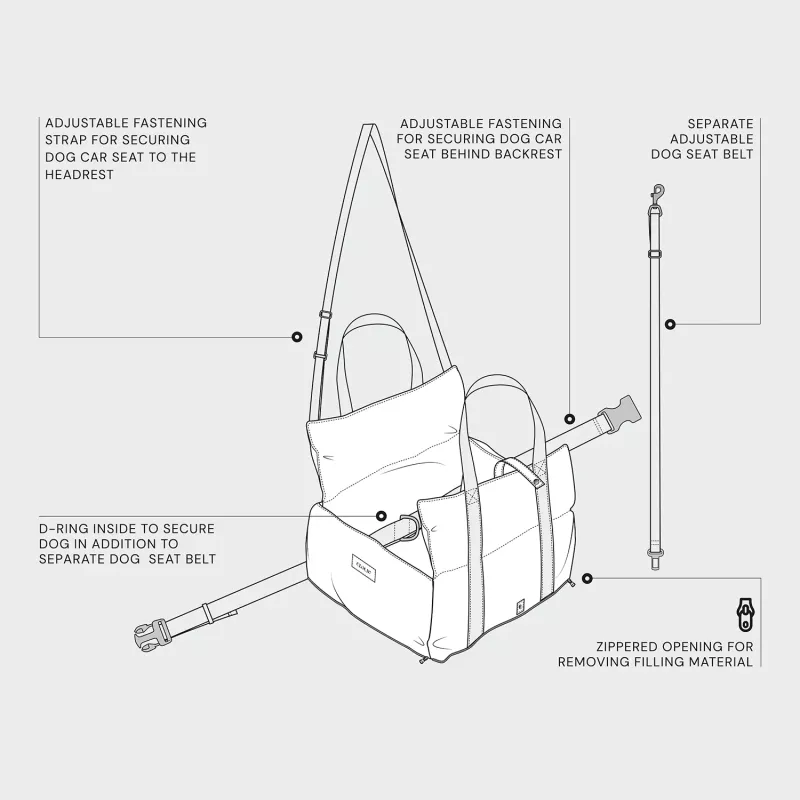 Portable Dog Car Seat Getaway Sand CLOUD7