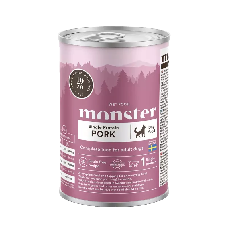 Monster Dog Adult Single Pork Burk 400 g
