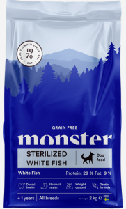 Monster Dog GF Sterilzed White fish small bites 2 kg