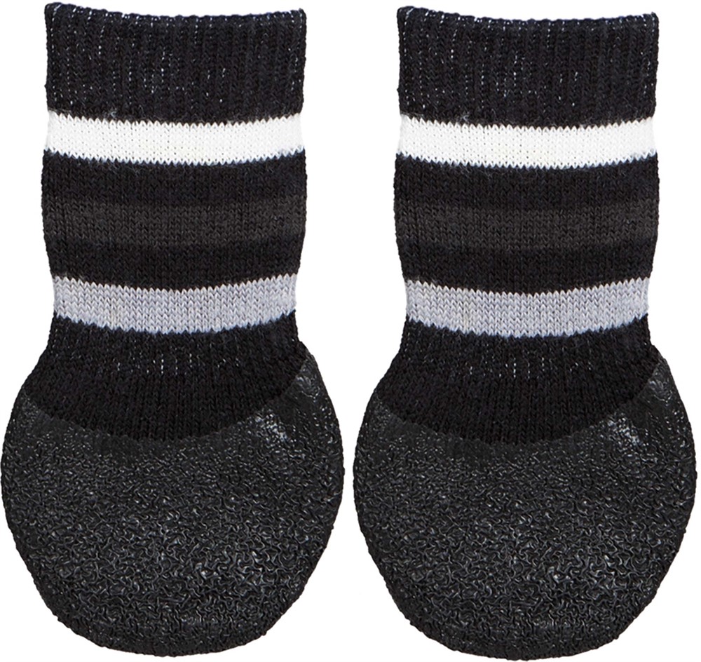 Hundsockar gummerad 2-pack, S-M, svart