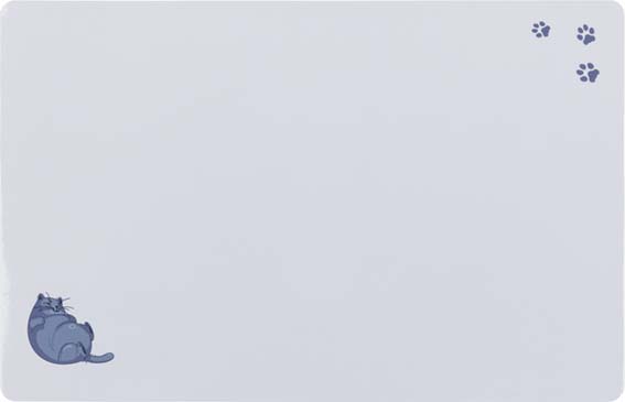 Matskålsunderlägg Fat-Cat/tassar, 44 o 28 cm, grå