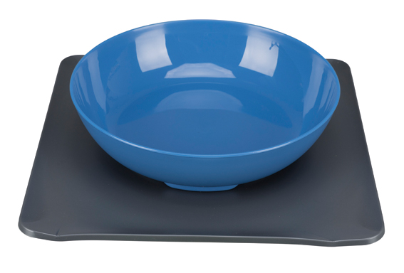 Yummynator, non-slip matskålset, 850 ml/24 x 24 cm, blå/grå