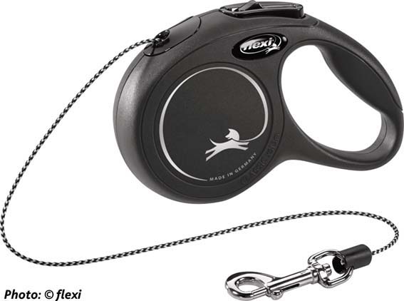 flexi New CLASSIC, XS: 3 m rep, svart