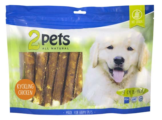 2pets Tuggrulle m kycklingfilo© 17cm 18-pack XL, 840g