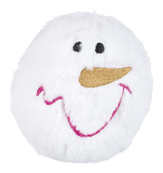 Xmas snowball, plush, ø 10 cm, sorted