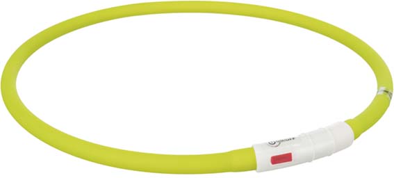 Flash light ring USB, silikon, XS-XL: 70 cm/o, 10 mm, grön