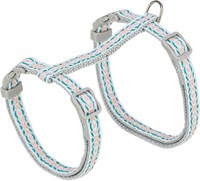Kattsele med koppel, retro, 28-45 cm/10 mm, 1,20 m, grå/blå