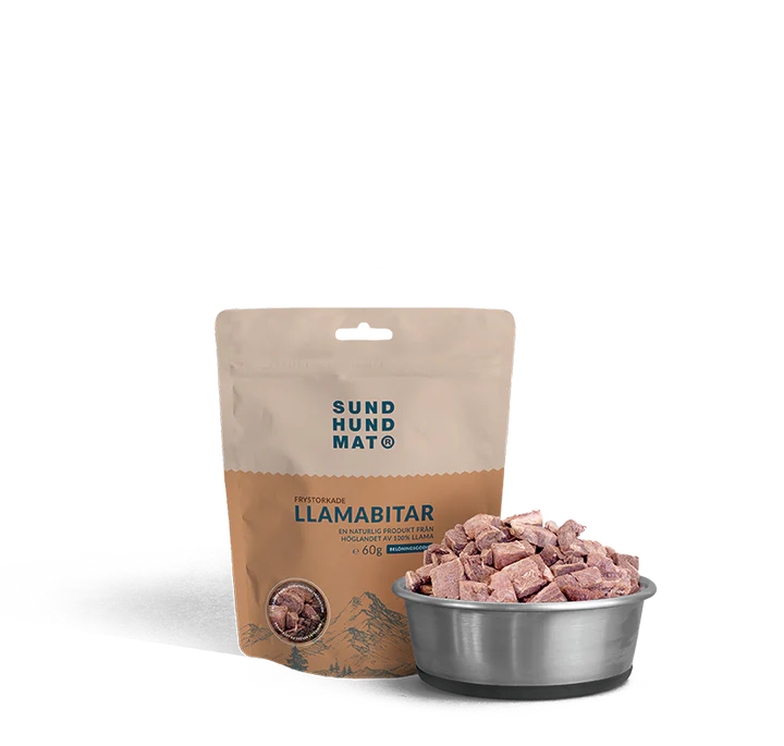 Frystorkade Lamabitar 60g Sund hundmat