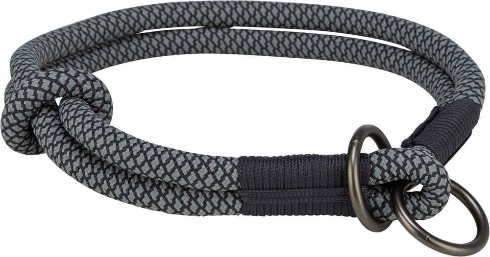 (BV)Soft rep halvstryp, S-M: 40 cm/o, 10 mm, svart/grå