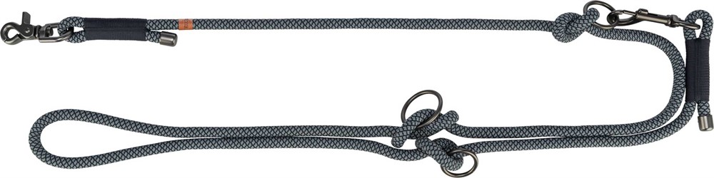 (BV)Soft rep multikoppel, S-XL: 2.00 m/o, 10 mm, svart/grå